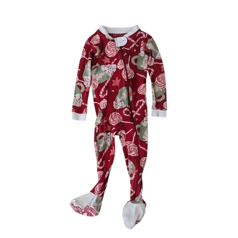 Burt's Bees Baby Organic Cotton Pajamas Holiday Peppermint Hot Chocolate 18mo